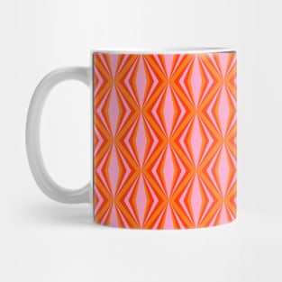 Orange Pink Retro 70s Wavy Pattern Mug